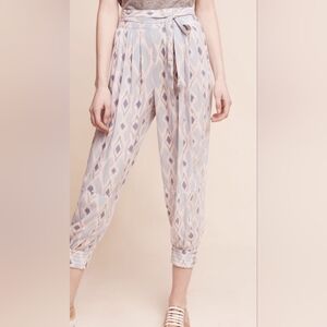 Hei Hei (An Anthropologie Brand) Geometric Boho Tie Waist Tapered Harem Pants
